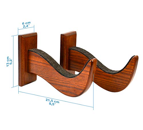 TESLYAR Surfboard Rack Holder Hooks Ash Tree Wood Eco-Friendly Display Natural Finish Snowboard Wakeboard