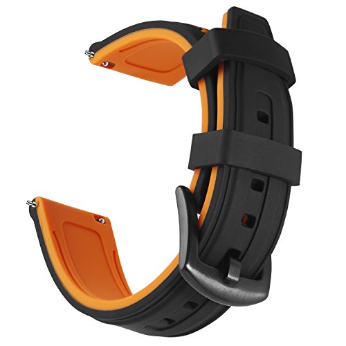 Silicone Watch Strap Replacement Rubber Watch Band -6 Colors & 4 Sizes - 20mm, 22mm, 24mm, 26mm