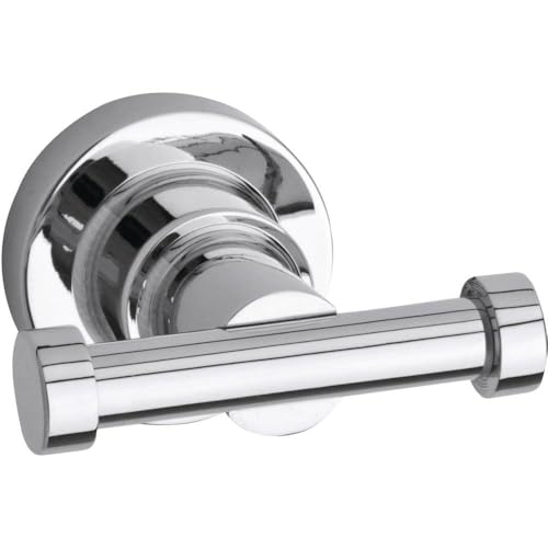 tesa LUUP Towel Hook - Bathroom Robe Hanger - Chrome - 63 x 50 x 70 mm