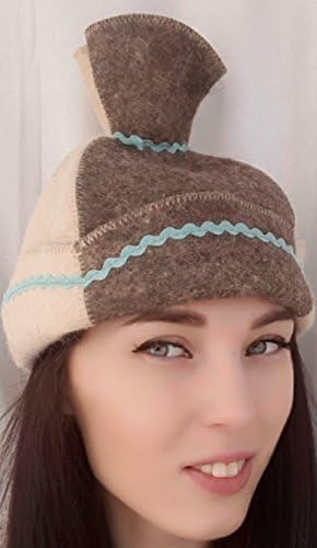 Natalya Kiseleva Sauna Hat Russian Banya Cap 100% Wool Felt Head Protection for Women