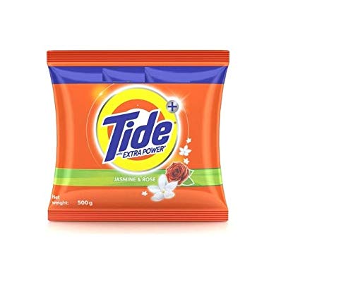 Tide Plus Detergent Washing Powder with Extra Power Jasmine and Rose Pack-500 g (Offer pack)