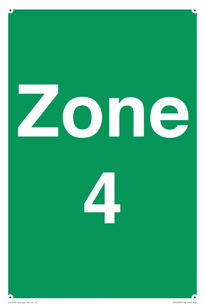 Zone 4 Sign - 200x300mm - A4P