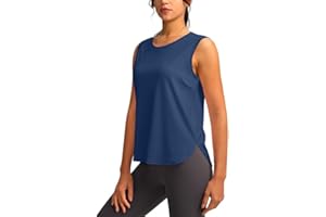 YYV Women's Workout Tank Tops Lightweight Sleeveless Workout Tops Loose Fit Yoga Athletic Running Shirts