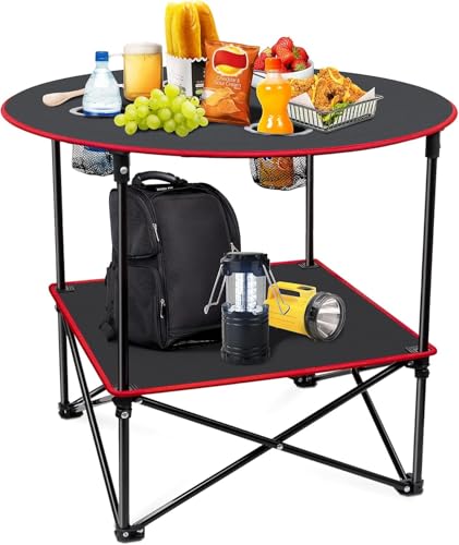 Portable Camping Table Folding Picnic Tables Lightweight Folding Table Waterproof Canvas Beach