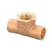 Everflow Supplies CCFT0034-NL C X C X F Lead Free Cast Brass Tee Fitting with Solder Cups and Female Threaded Branch, 3/4" primary