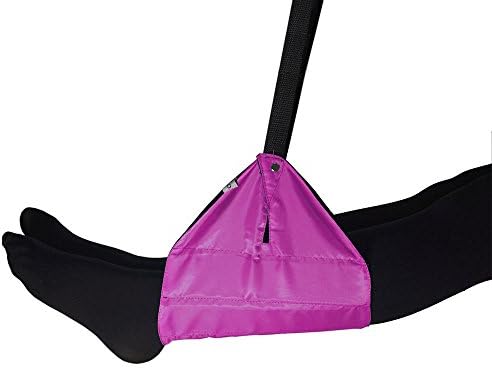 Gudior Footrest,8.7 Inches Portable Folding Hammock for Home,Office,Travel,Bus,Train,Airplane (Pink)