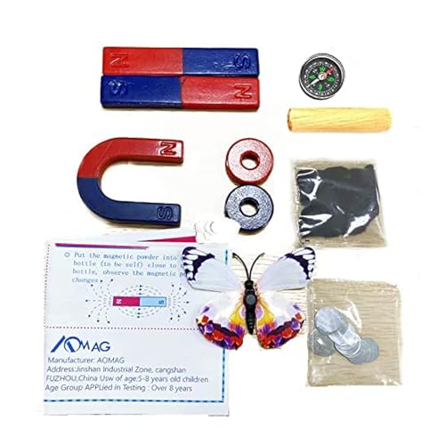 Magnets for Kids Classroom Students Education Science Experiment Kid Magnets Kit Set Including Bar/Ring/Horseshoe Magnets/Compass/Iron Filings