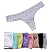 YiRing 6-Pack Women Sexy Soft Cotton Thong Panties (M)