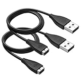 AWINNER Replacement USB Charger Cable for Fitbit Charge Hr Band Wireless (2-Pack)
