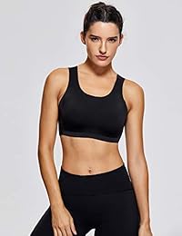 SYROKAN Sujetador deportivo de alto impacto sin costuras, sin alambre, con copas integradas