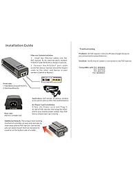 icreatin 56 V 35 W Fuente de alimentación Adaptador de inyector PoE Gigabit, IEEE 802.3 af at Compliant, hasta 100 metros (328 pies)