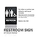 USA Made - Men's and Women's Restroom Signs ADA-Compliant Bathroom Door Signs for Offices, Businesses, and Restaurants, Black, Blue, Grey and Taupe/Tan Colors (Black Handi-Unisex)