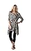 Kaktus Women's 3/4 Sleeve Asymmetrical Floral Print Tunic