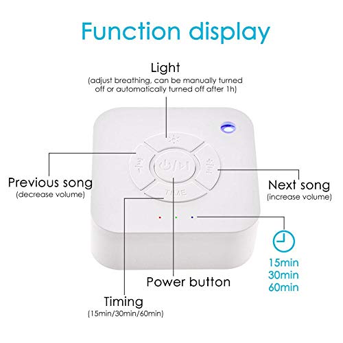 White Noise Sound Machine for Sleep for Baby and Adult with 9 Kinds of Nature Sonds Built in USB Timer - Thumbnail 3