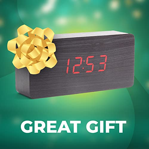 Digital Clock No Alarm Black Clock with Red Led Numbers, No Alarm