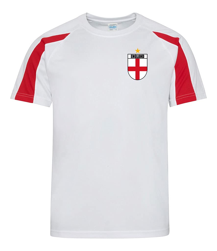 Super Lemon Kids' England Football Wicking Sports Top – Unisex Moisture-Wicking Soccer T-Shirt for Boys and Girls, Lightweight, Breathable, Ideal for Young Football Fans and Sports Activities (XL)