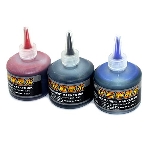 Baost 50ml Permanent Instantly Dry Graffiti Black Blue Red Refill Ink Bottled Fountain Pen Ink for Marker Pens, Quills, and Calligraphy Pens Blue