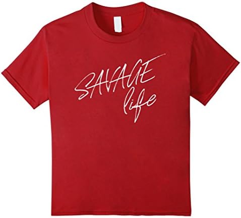 Kids Savage life tee shirt 8 Cranberry