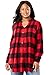 Woman Within Women's Plus Size Pintucked Flannel Shirt - Classic Red Black Plaid, M