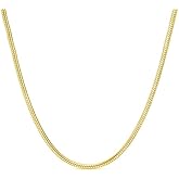 Verona Jewelers 925 Sterling Silver necklace 1MM- 2.5MM Italian Solid Round Snake Chain Necklace-Sterling Silver Gold Chain for Pendants, Magic Flexible Snake Chain, Gold Over Sterling Silver Necklace