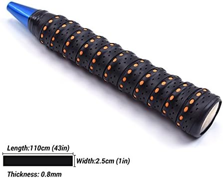 Genubi Anti-Slip Handle Grip Wrap with Bump Tape for Badminton Tennis Bicycle Bike Golf Club Baseball Bat Fishing Rod Handle Bar, Moisture Absorb Black