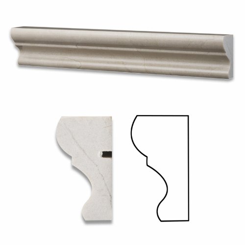 Crema Marfil Marble Polished 2 X 12 Crown Mercer Molding Trim - Box of 5 Pcs.