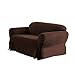 Green Living Group Chezmoi Collection Soft Micro Suede Solid Chocolate Loveseat Cover Slipcover with Elastic Band Under Seat Cushion, Brown
