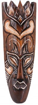 Kunsthandwerk Asien Wall Mask Painted 30 CM Wooden Mask Bali