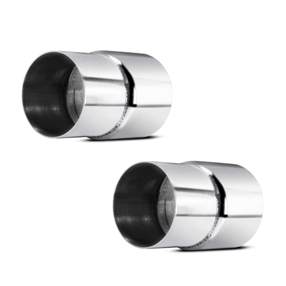 Photo 1 of 2 PCS Universal 2.25" ID 2.5" ID Exhaust Pipe Adapter Connector Reducer 304 Stainless Steel 2.25 Inch to 2.5 Inch 2 1/4” ID to 2 1/2” ID kit
