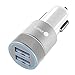 Car Charger, IMKEY® 2.1A Dual USB Port Rapid Car Charger Adapter for Apple iPhone, iPad, Samsung, Google Nexus 7, HTC, LG, And More - (Silver)