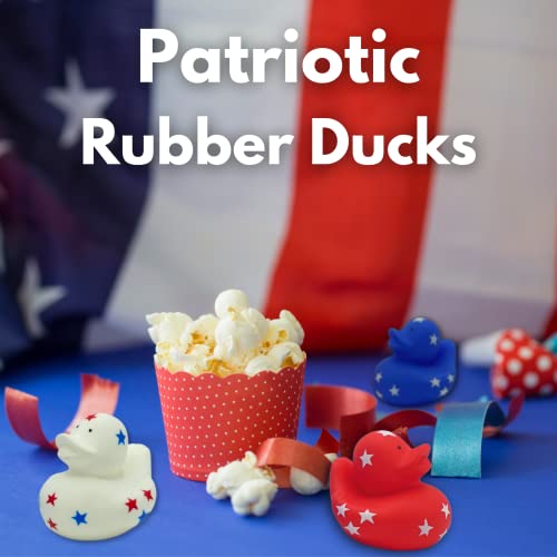 Patriotic Rubber Ducks (24 Pack) Bulk 2" Memorial Day Party Favors