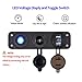 LiDiVi Dual USB Socket Charger 2.1A & 2.1A with LED Voltmeter + 12V Power Outlet+ ON-Off Toggle Switch, Four Functions Panel for Car Boat Marine RV Truck Camper Vehicle (Blue)