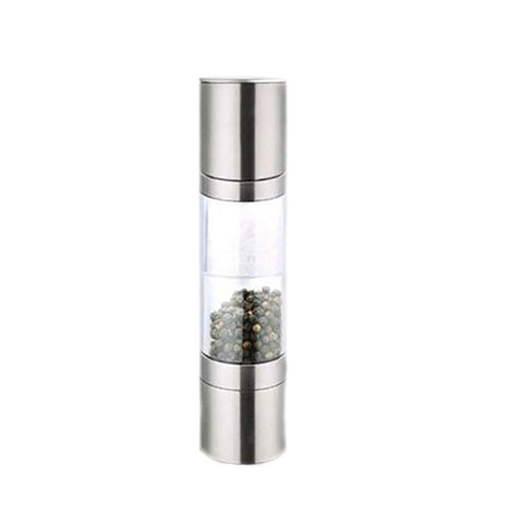Stainless Steel & Acrylic Salt Shaker and Adjustable Pepper Grinder