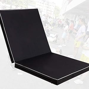 Gymnastics Mats LXHONG Mats Yoga, Folding Portable Handle Sit-up Cushion For Dance Fitness Pearl Cotton 6 Colors, 2 Sizes (Color : Black, Size : 100x50x5cm)