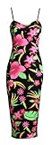 Forever Womens Sleeveless Floral Print Keyhole Sweetheart Bodycon Dress