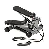 Gymax Fitness Twister Stepper w/ Resistance Bands, Cardio Air Climber Stepper Stair Step Machine (Black)