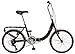 Schwinn Loop Folding Bicycle, Featuring Front and Rear Fenders, Rear Carry Rack, and Kickstand with 7-Speed Drivetrain, Includes Nylon Carrying Bag, 20-Inch Wheels, Blackthumb 1