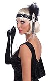 Forum Novelties Roaring 20's Deluxe Black and Silver Flapper Headband, Black/Silver, One Size