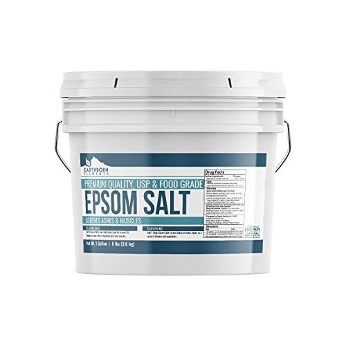 Epsom Salt (1 Gallon (8 lbs.) by Earthborn Elements, Resealable Bucket, Magnesium Sulfate Soaking Solution, All-Natural, Highest Quality & Purity, USP Grade