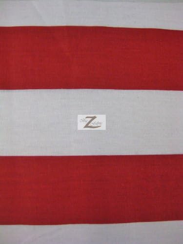 Amazon Com White Red 2 Giant Stripe Poly Cotton Fabric 58 59