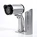 Masione Dummy Camera 4 Pack Outdoor Fake/Dummy Security Camera w/Blinking Light CCTV Surveillance (Silver)