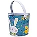 4 Pack Tin Metal Easter Pail Buckets 4.75” In 4 Assorted Designs Round Baskets Small Pails with Handles For Easter Egg Hunt Stuffers Kids Party Favors Supplies Candy Centerpieces by Gift Boutique