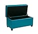 OSP Home Furnishings Metro Tufted Rectangular Storage Ottoman with Padded Upholstery and Soft Closing Hinges, Blue Vinyl