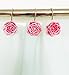 12 PCS Home Fashion Decorative Rust Proof Shower Curtain Hooks Red Rose Design Shower Curtain Rings Hooks