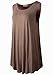 LARACE Women Solid Sleeveless Tunic for Leggings Swing Flare Tank Tops (3X, Khaki)