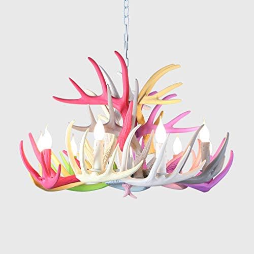 & Perfect - Antler Chandelier American Country Nordic Simple Color Living Room Dining Room Clothing Shop Decoration Creative Personality Lamps, 9+6 (18-22KG)
