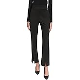 H Halston Womens Split Front Pull on Faux Suede Pants