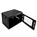 Makom 6U Wall Mount Network Server Data Cabinet Enclosure Rack Glass Door Wallmount Locking with Key Set (Black)