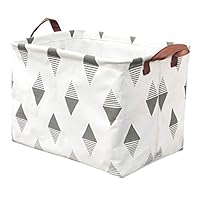 BOOHIT Rectangular Storage Basket,Nursery Hamper Canvas Fabric Toy Storage Organizer Bin,Waterproof Storage Box,Laundry Basket for Kid Rooms,Playroom,Shelves,Toy Basket,Gift Basket(Triangle Shadow)