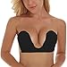 Unilove Strapless Bra Push Up Bras for Women Invisible Bra Adhesive Backless Bra (B, Black)